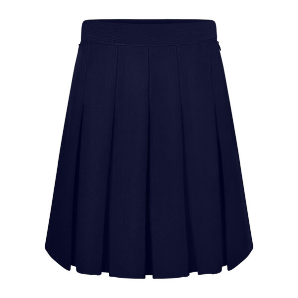 SkirtsStichedDownBoxPleatedNavyFront